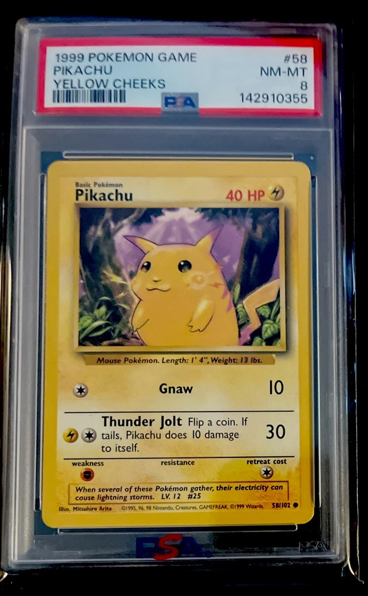 Pokémon TCG Base Set Pikachu Grade 8 Individual Collectible Card