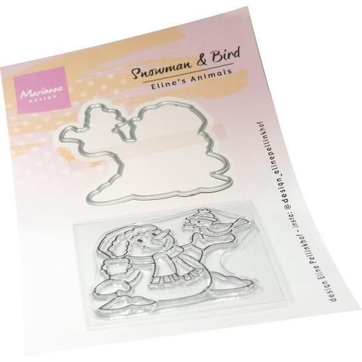 Marianne Design Clear Stamps & Cutting Dies - Eline‘s Snowman & Bird EC0204