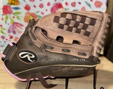 Rawlings WFP120 Girls 12" Fastpitch Softball Glove Right Hand Throw Brown Pink