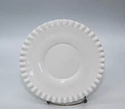 Vintage Fenton Hobnail Milk Glass Salad Plate Crimped Edge 8 3/8"