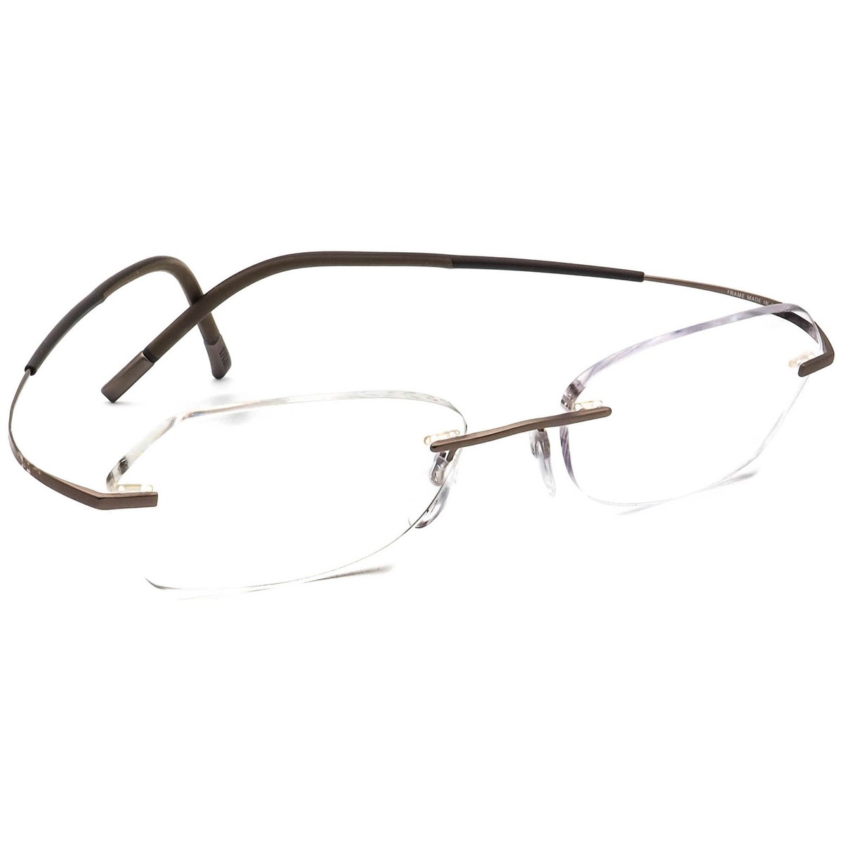 Silhouette Eyeglasses 7581 40 6055 Icon Brown Rimless Frame 