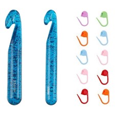25 mm Crochet Hook Set Acrylic 20 mm Crochet Hook with 10 Pcs Markers3229