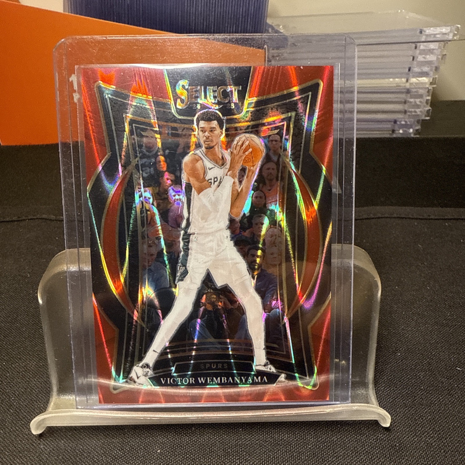 2024-25 Panini Select Concourse Victor Wembanyama #9 Red Tectonic Prizm /65