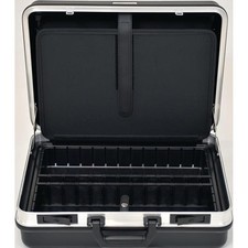 PROMAT Schalenkoffer B490xT188xH365mm m.Wkz.taschen 24,5l ABS-Ku.Alu-Rahmen