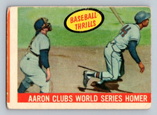1959 Topps #467 Hank Aaron – Baseball Thrills – MISCUT – MLB HOF Legend Vintage