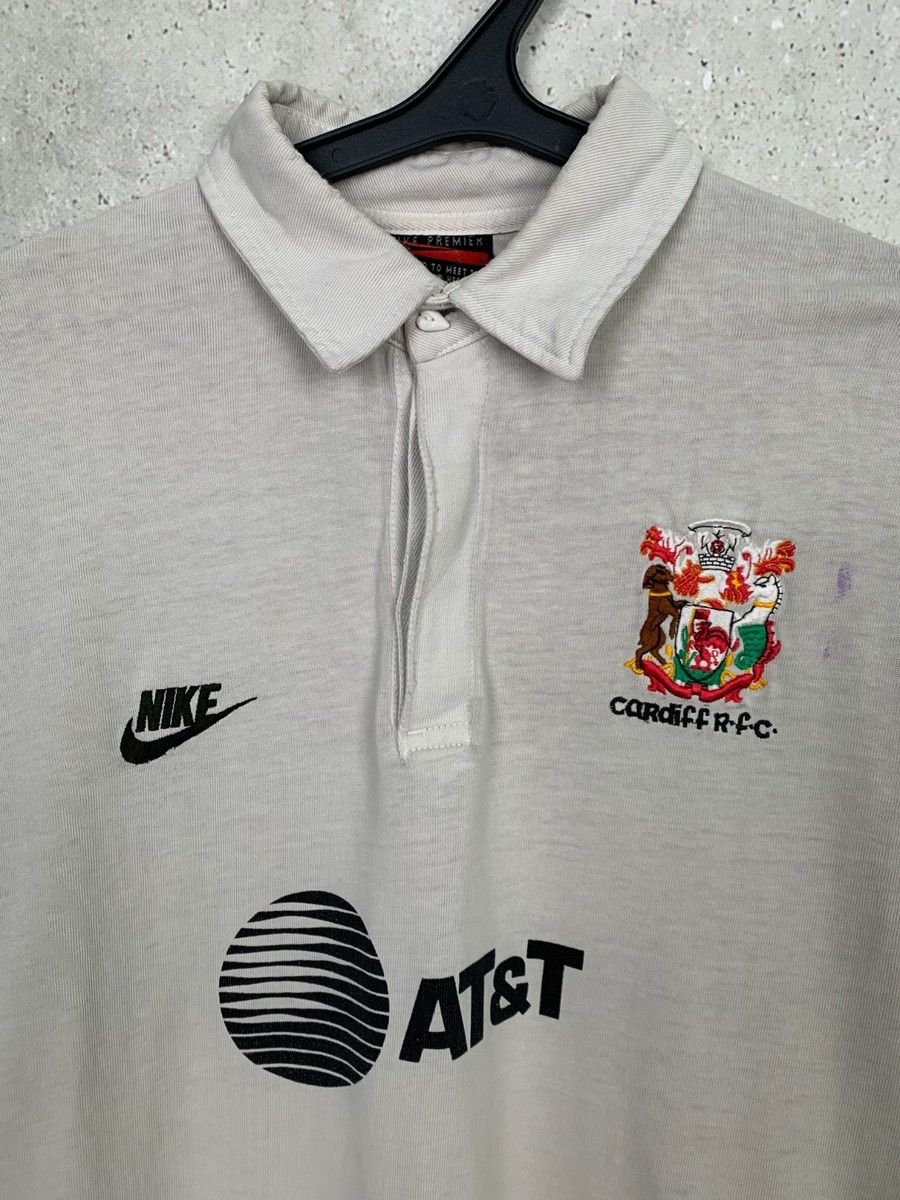 CARDIFF 1995 1996 AWAY RUGBY UNION SHIRT NIKE RFC JERSEY SIZE L