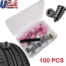 100PCS Rubber Tire Nail Repair Kit Screw In Tire Plugs for Car Truck SUV Van