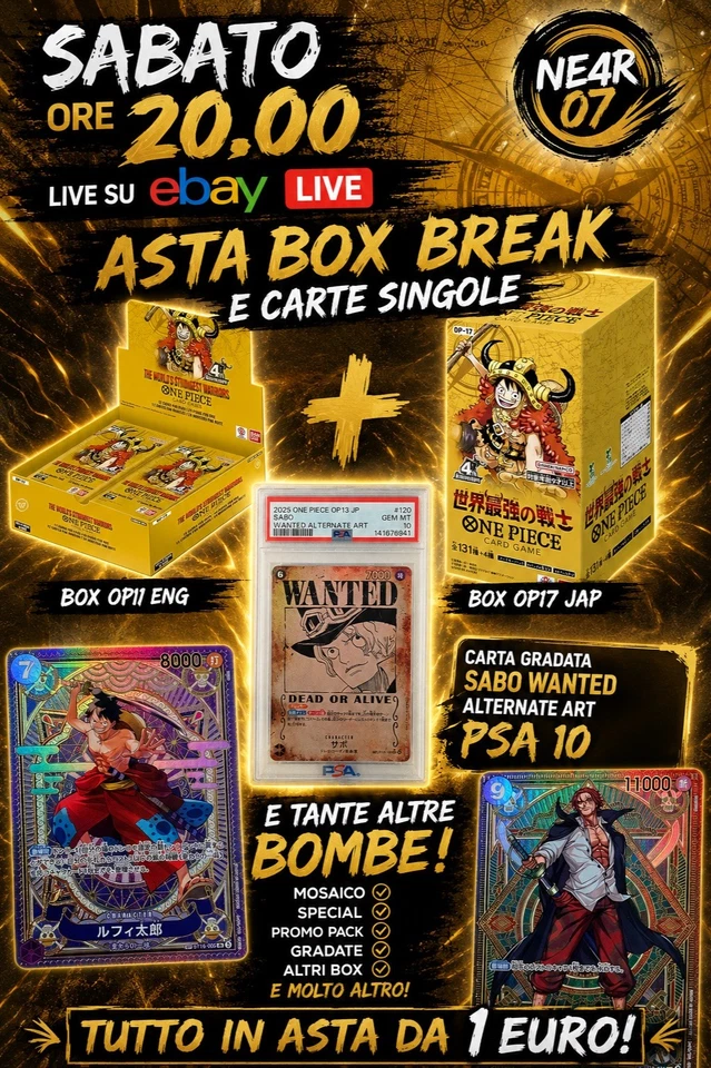 One Piece OP17 🔥 Evento Speciale | Box Break, Carte & Gradate