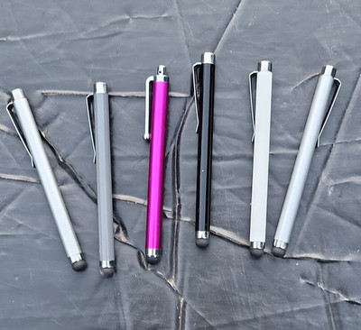 6 Universal Stylus Pens Metal Gray Pink Black for Tablets & eReaders