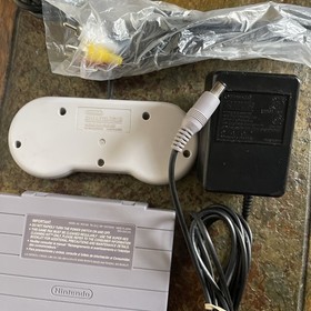 OEM Super Nintendo  SNES Power Supply  & NEW AV Cable +  SMW Game+ Controller