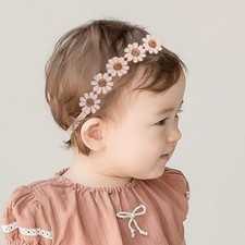 Baby Girls Flower Crown Headband Lace Handmade Floral Headbands Soft Elastic
