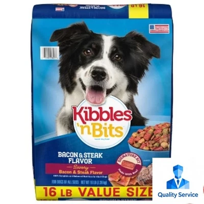 Kibbles 'n Bits Bacon & Steak Flavor Complete & Balanced Dry Dog Food - 16 lbs