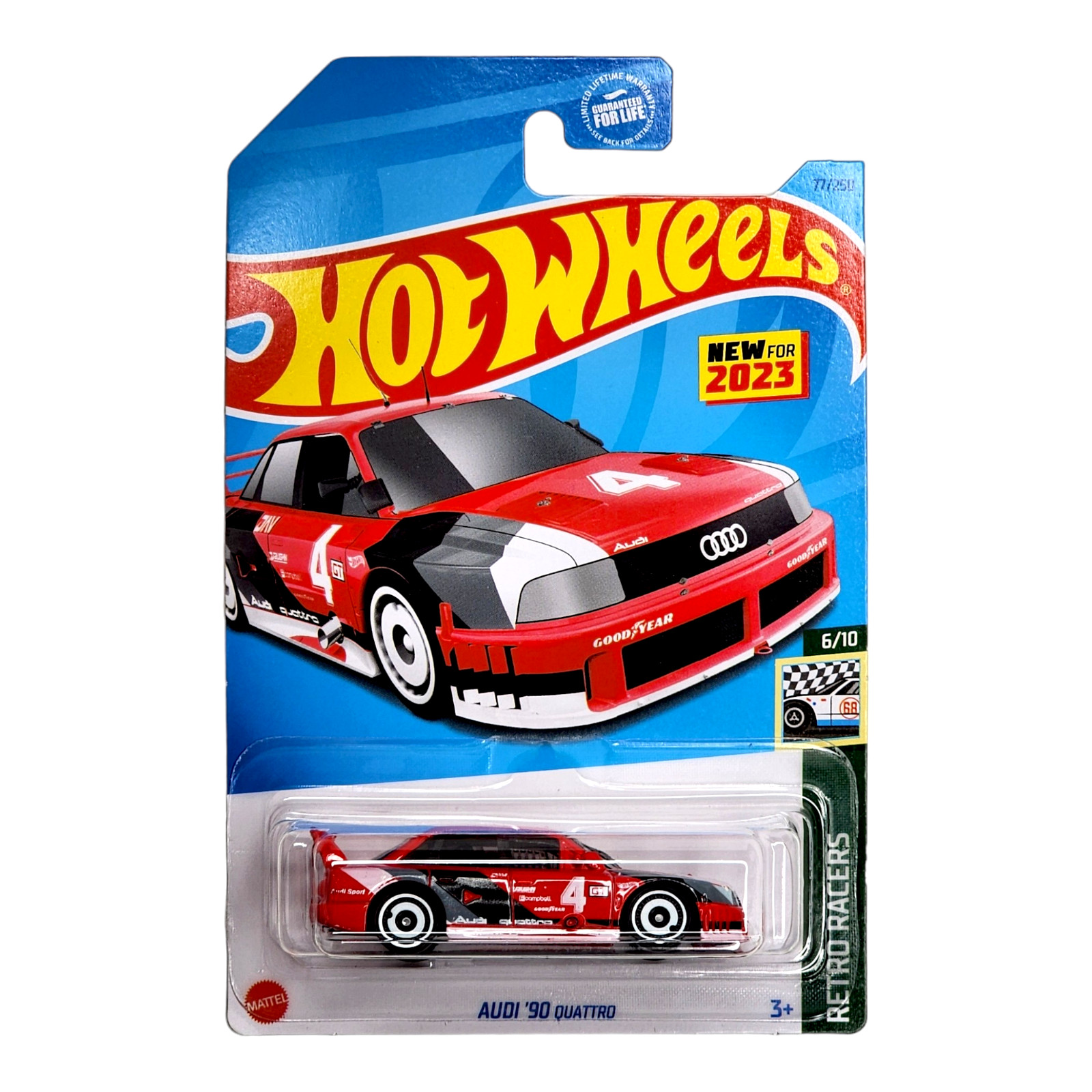 HOT WHEELS Audi '90 Quattro Red Retro Racers Mainline HKJ81 2023