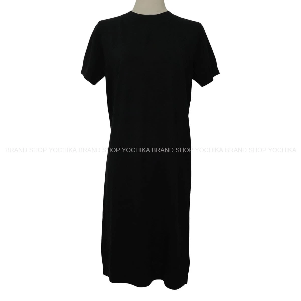 Hermes — HERMES Short Sleeve Knit H Lift Noir (Black) Silk/Cotton #40 One‐piece dre...