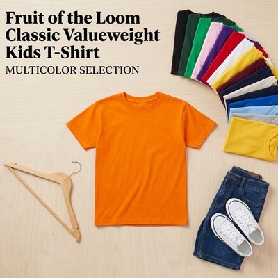 Fruit of the Loom Kinder T-Shirt Kids Kurzarm Valueweight Baumwolle 104-164