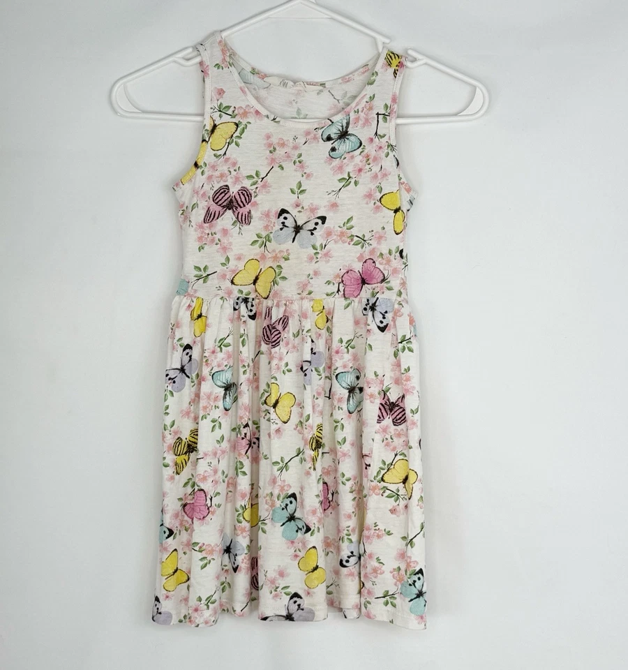Vestido de sol H&M niñas talla 6-8 años mariposa y flores Foto 3 de 4