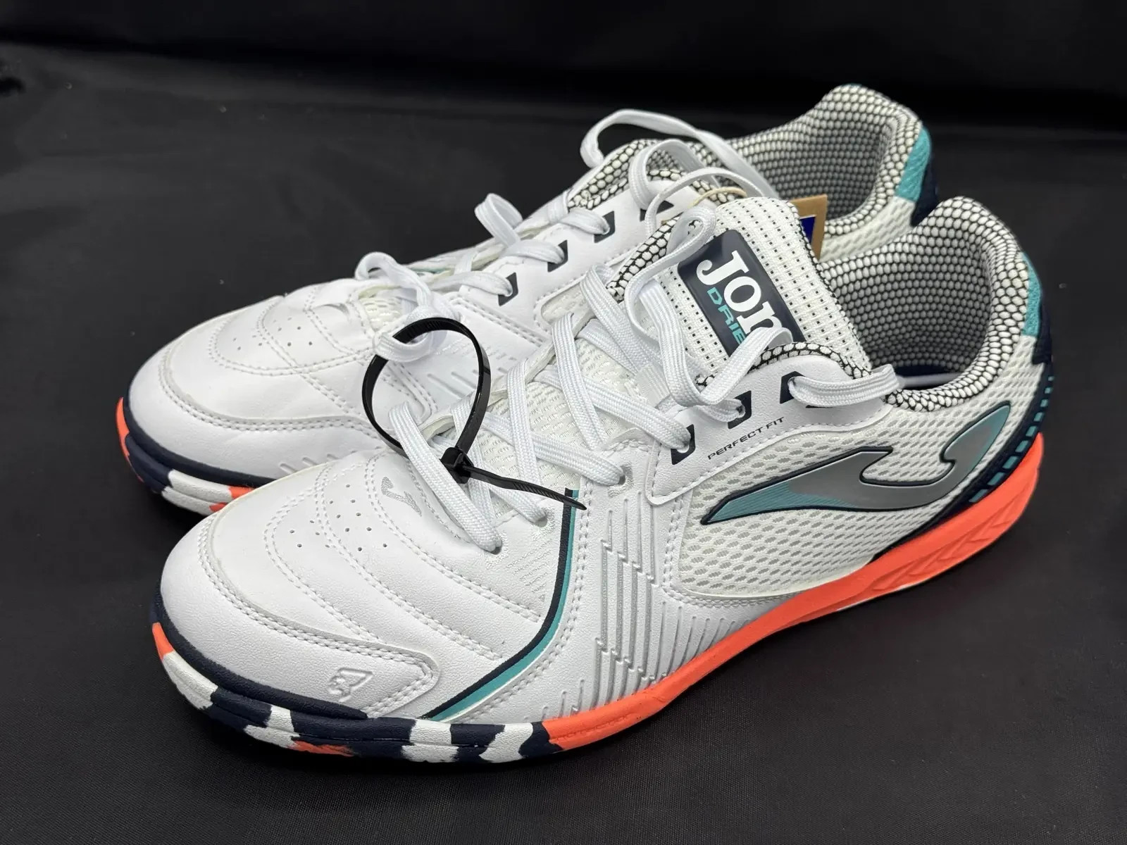 Joma Dribling Indoor Court Shoes White Orange Blue Futsal Trainers UK 7 EU 41 image 3