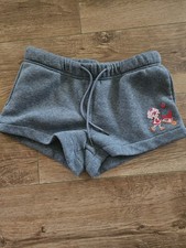 Strawberry Shortcake Girls Gray Cotton Sweat Shorts Drawstring Elastic Waist