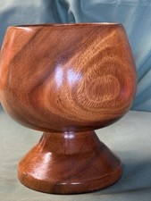 Vintage Hawaiian Traditional Pedestal Wood Bowl 9.75 X 6.75 Monkey Pod