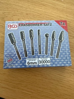 BGS-technic Fräser 8626 HSS-Satz, 6mm, 7-teiliges Set, mit Box, für Holz, Metall