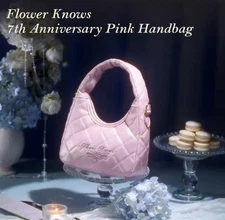 US SELLER Flower Knows Pink Shoulder Bag Purse Soft Supple Leather Kawaii Zipper