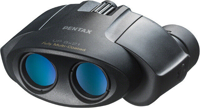 Pentax UP 8x21 Binocular Black 61801 Porro prism center focus-8x. Measures 3.26"