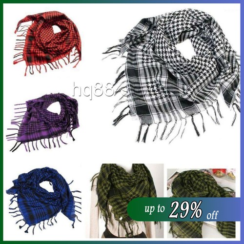 Keffiyeh Head Scarf - 100% Cotton Palestinian Desert Army Wrap Scarf Shemagh - Picture 2 of 25