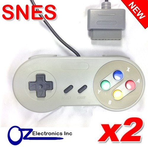 2x 16 Bit Controller for Super Nintendo SNES System Console Control Pad Gamepad - Foto 1 di 5