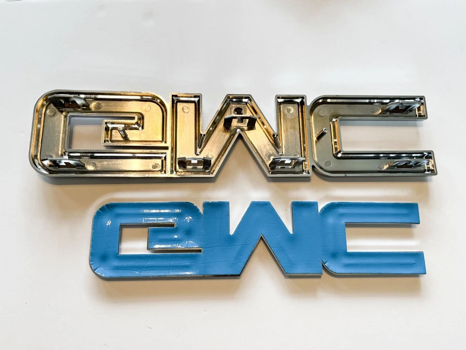 2015-2019 GMC Sierra 1500 2500HD 3500HD Chrome Red Front & Tailgate Rear Emblems - Image 2 of 2