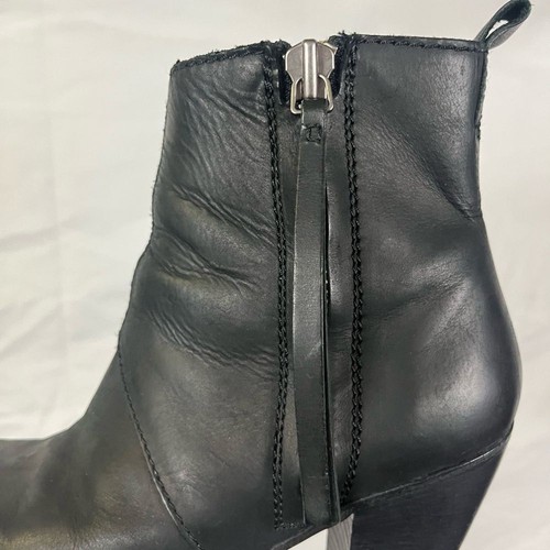 ACNE Studio Women's Pistol Black Leather Side Zip Ankle Boots- Size 9 - Picture 8 of 12