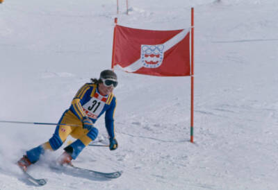 Gudmund S�derin Mens giant slalom skiing event at the Seefeld- 1976 Old Photo 1