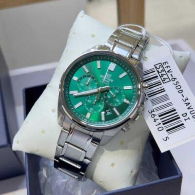 Casio Edifice EFV650D-2AV - Orologio cronografo con indicatore della data, Argento, Bracciale