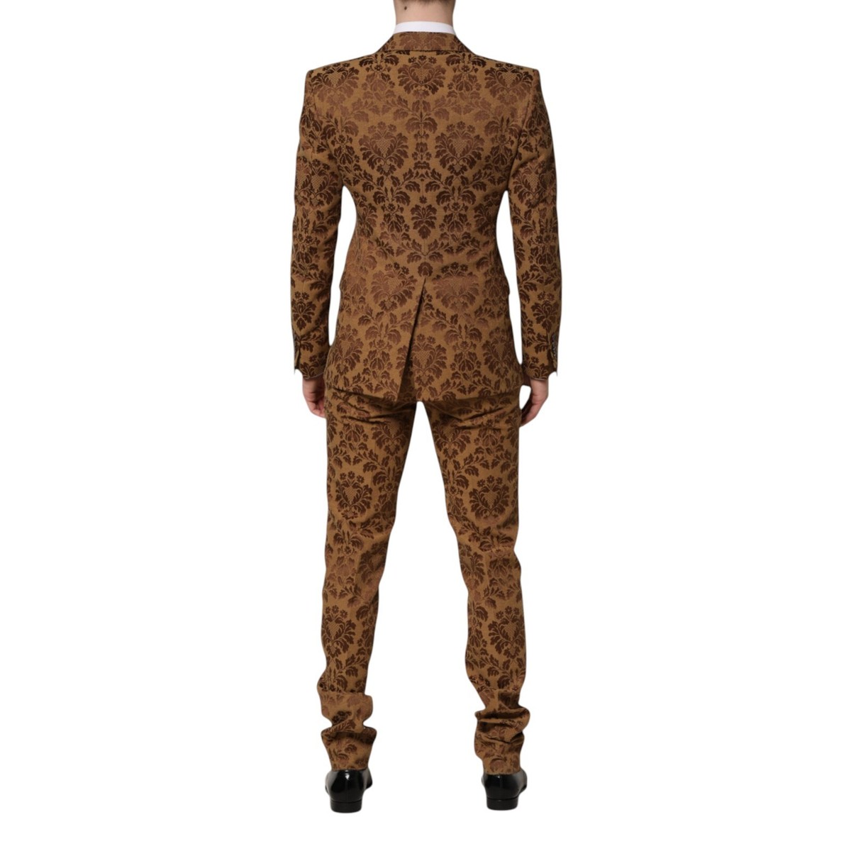 DOLCE & GABBANA Suit Brown Floral Jacquard SICILIA 2 Piece IT48