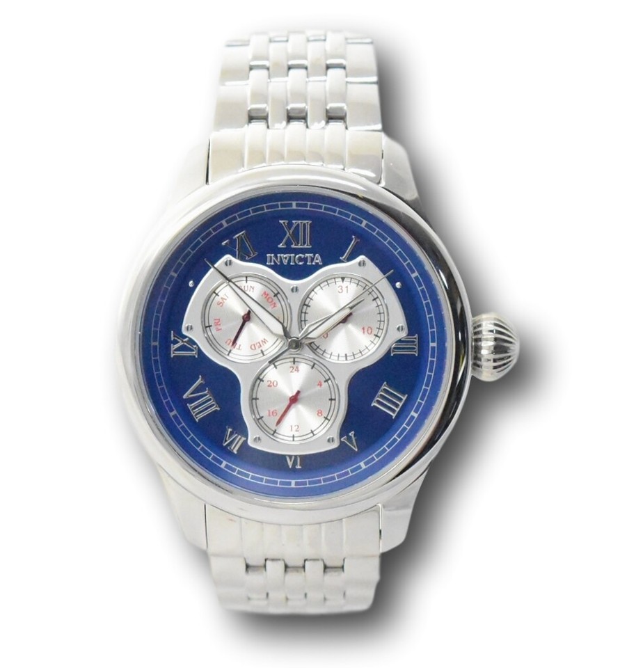 Invicta Men's 45mm Blue Dial Polished Stainless Multi-Function Date ...