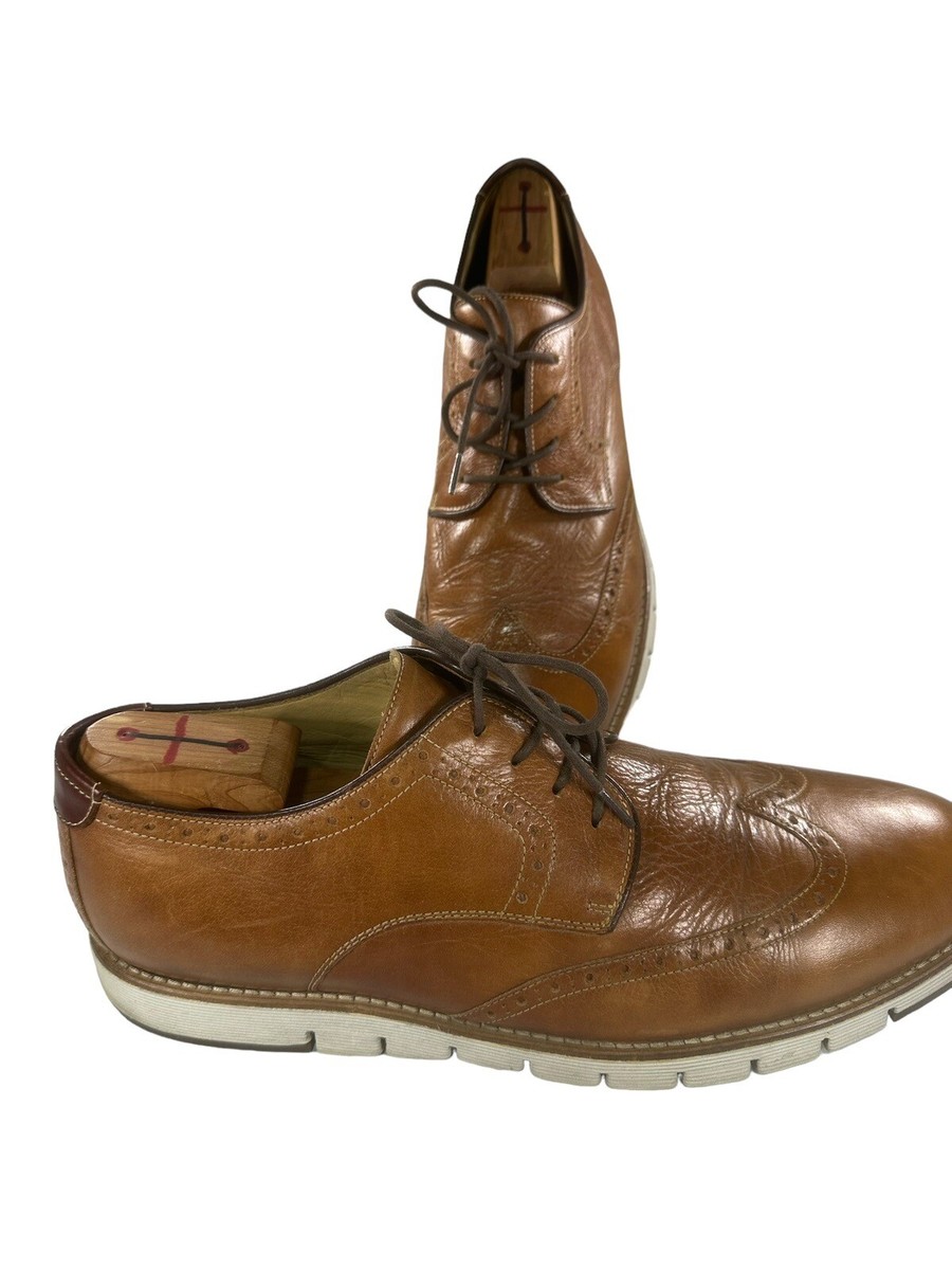 ハンドメイド Johnston & Murphy Mens Size 13 M Brown Wingtip Casual Shoes 27