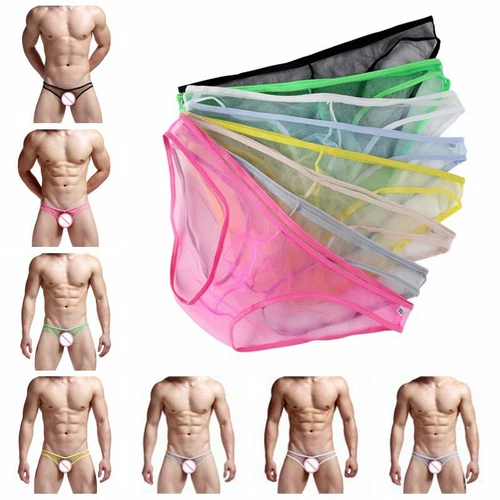 Gay Mens Sexy See Through Briefs Underwear Mesh Shorts Transparent Boxer✅Panties - Picture 5 of 48