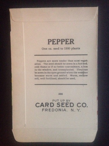 1930-40s Litho Antique Vintage Seed Packet Pepper Cayenne Card Seed Co Pack Mint - Picture 2 of 2