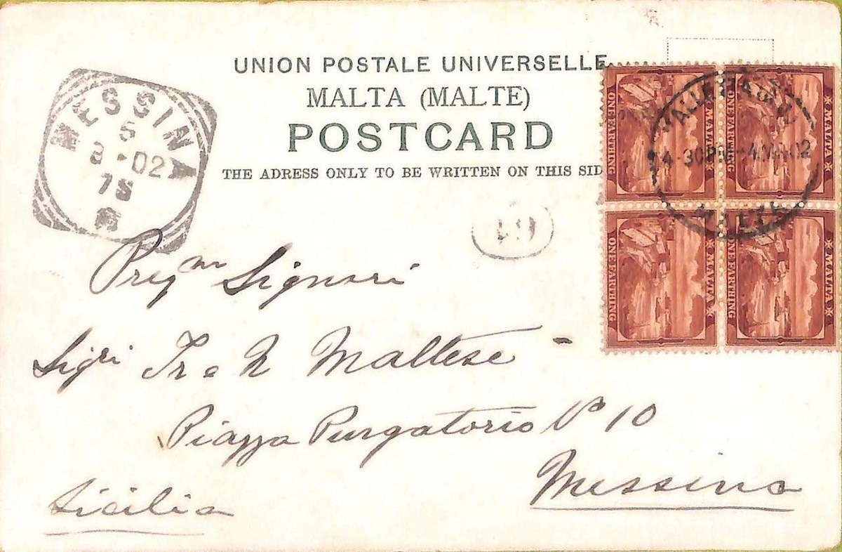 ac6753 - MALTA - Postal History - POSTCARD to ITALY 1902 | eBay UK