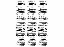 Fishing Lures 21 pcs 1 Inch Black Fused Glass Decals