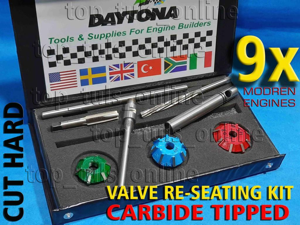 9x DAYTONA VALVE SEAT CUTTER SET CARBIDE FORD EDSEL 1958-76 FE V8 