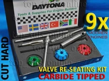 9x DAYTONA VALVE SEAT CUTTER SET CARBIDE TIPPED HARLEY DAVIDSON V BLOCK FLAT HED