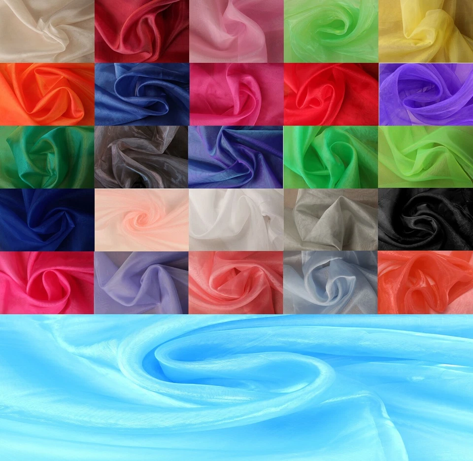 MARKENLOS Organza Stoff Dekostoff Meterware Tischdeko Kleidung Kostüme Hochzeit EUR 2,99/m