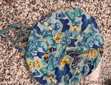 SCRUB CAP HAT NEW WITH DRAW STRINGS BLUE BUTTERFLIES