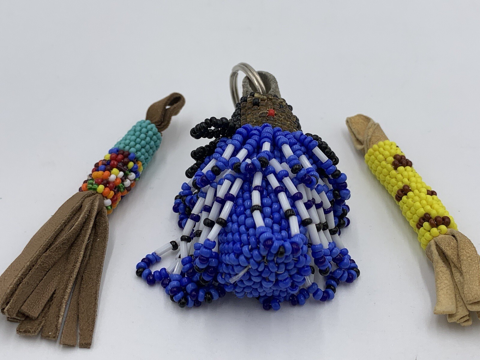 Southwest Native American Seed Bead? Set of 3 Keychai… Gem