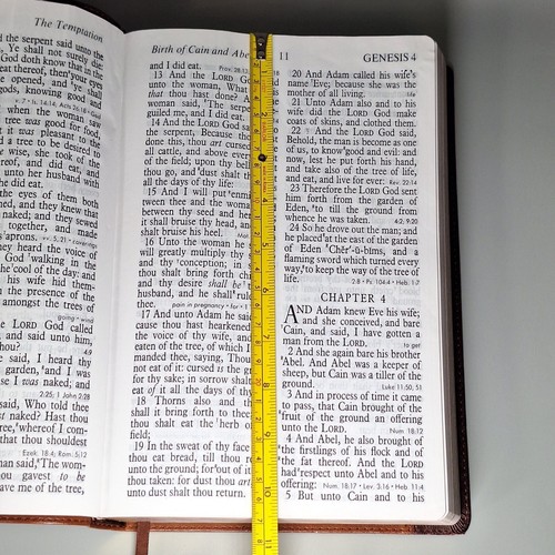 Vtg Thomas Nelson King James Flat Holy Bible Giant Print Soft Leather KJV Brown - Picture 16 of 24