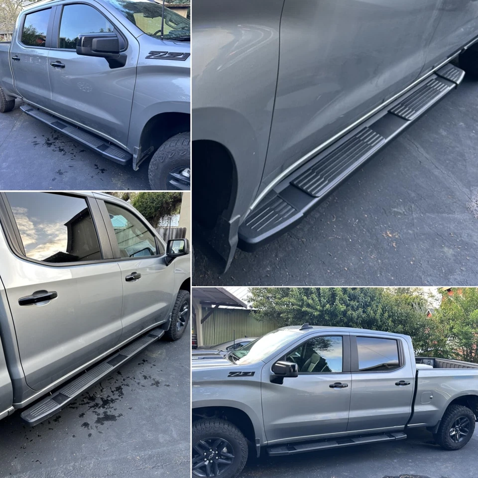 For 19-26 Silverado/Sierra Crew Cab 6" Black Step Board Running Board Nerf Bar S Foto 2 de 4