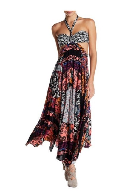 patchwork maxi dress