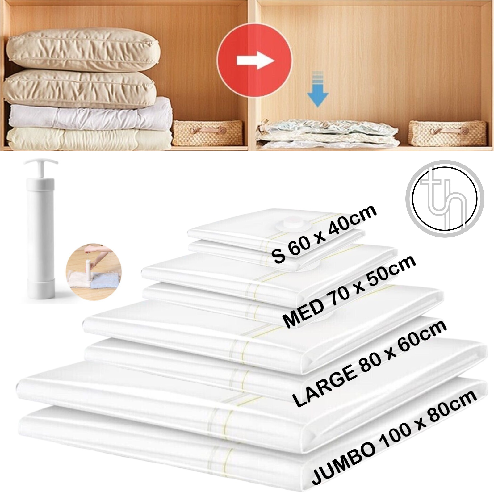 Vacuum Storage Bags Strong Space Saving Vac Bag choose size and