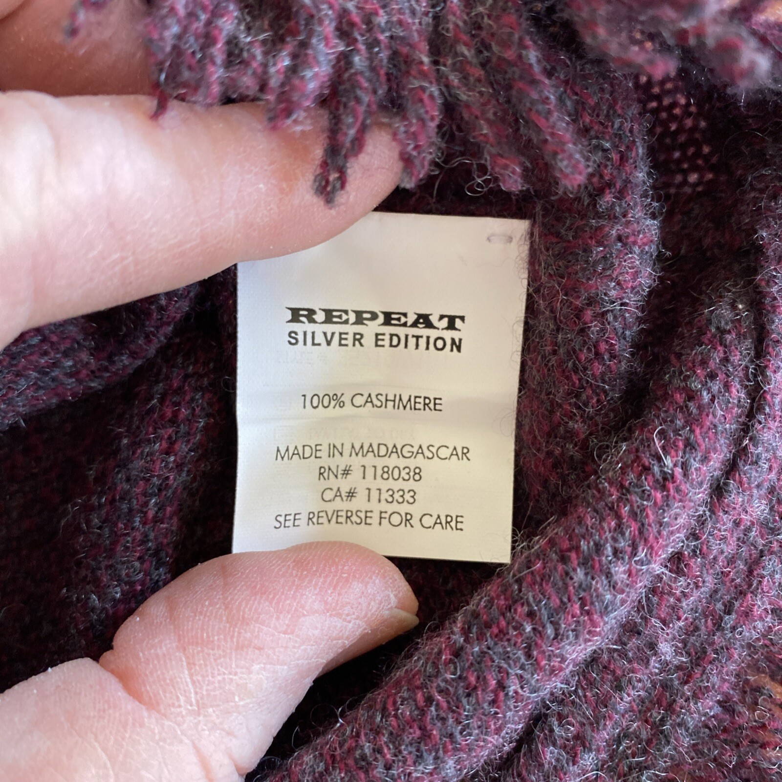 Repeat Silver Edition Maroon Cashmere Sweater-38/S - image 9