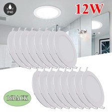 16Pack 6Inch LED Ceiling Lights Ultra-Thin Recessed Retrofits Kit 6000K Daylight
